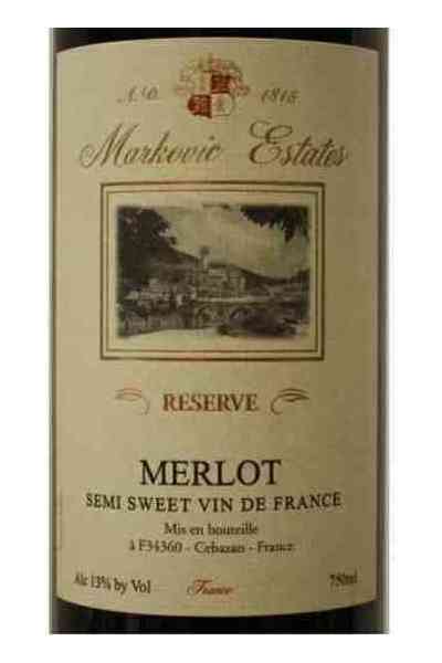 Markovic Estates Merlot Semi Sweet
