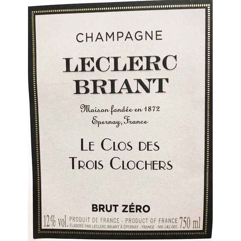 Champagne Leclerc Briant Clos Des Trois Clochers 2016