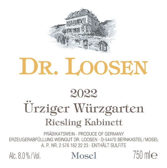 Dr Loosen Riesling Gg Res Urziger Wurzgarte Alte Reben 2022