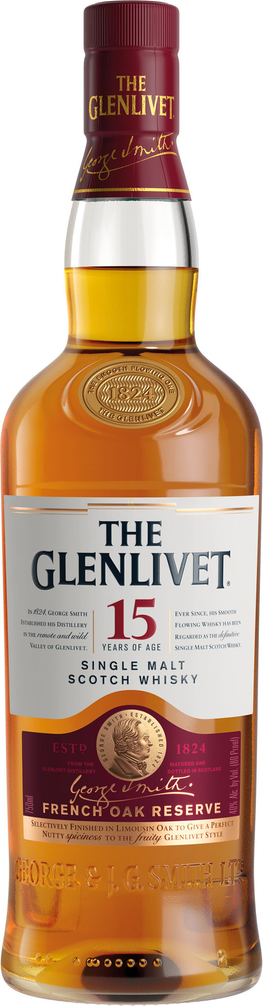 Glenlivet Scotch Single Malt French Oak Cask 15 Year