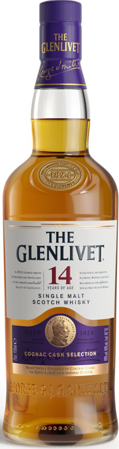 Glenlivet Scotch Single Malt 14 Year Cognac Cask