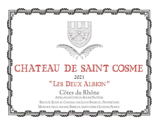 Cosme St Chateau Cotes Du Rhone Les Deux Albions 2021