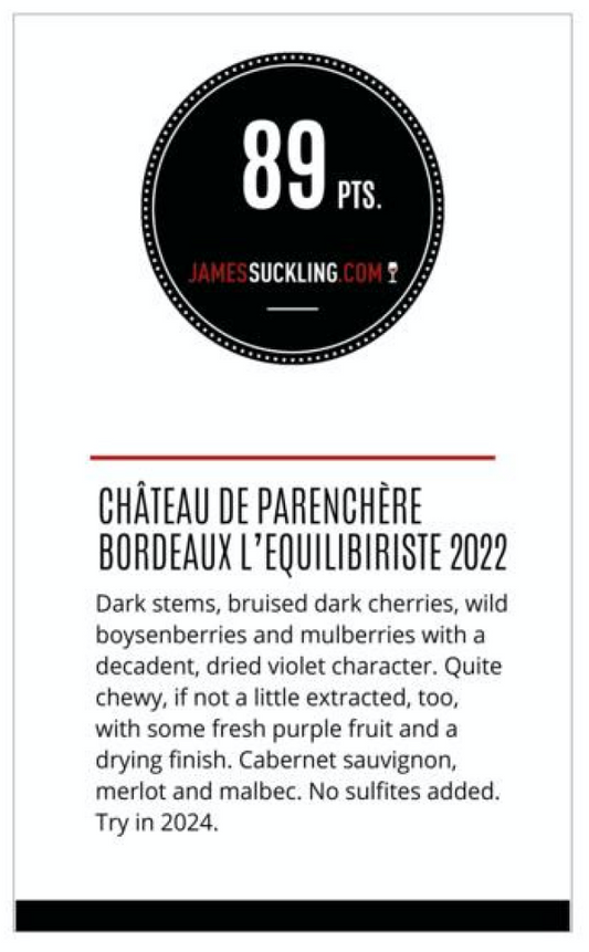 Parenchere Chateau Bordeaux Lequilibriste 2022